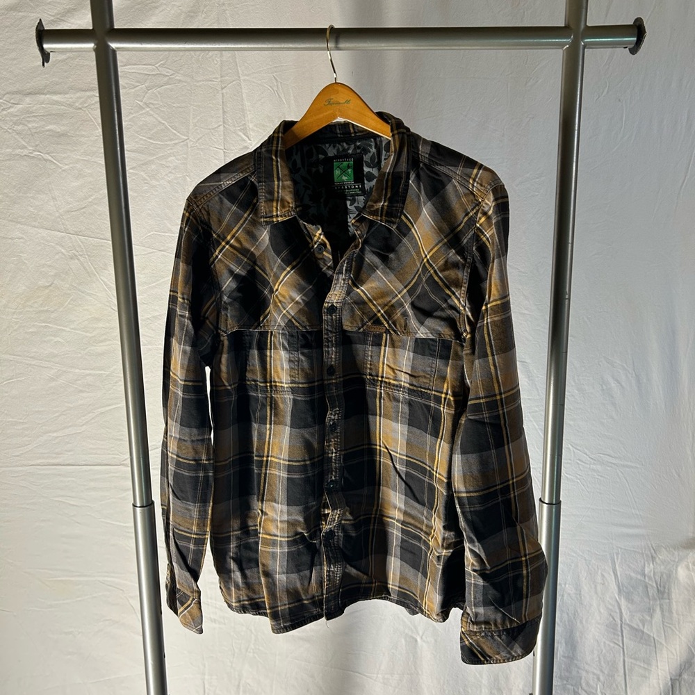 HippyTree Plaid Men's Shirt in Black and Yellow